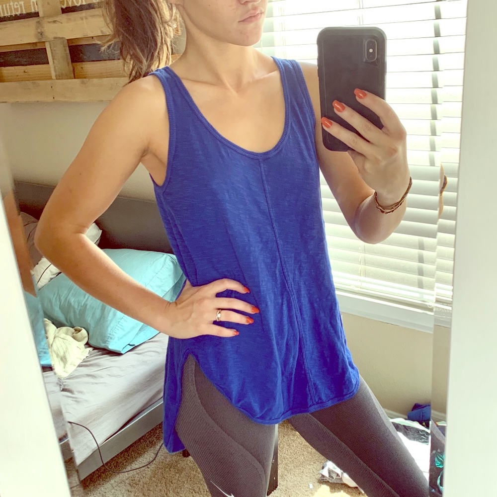 High low cobalt tunic tank